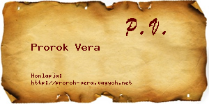 Prorok Vera névjegykártya